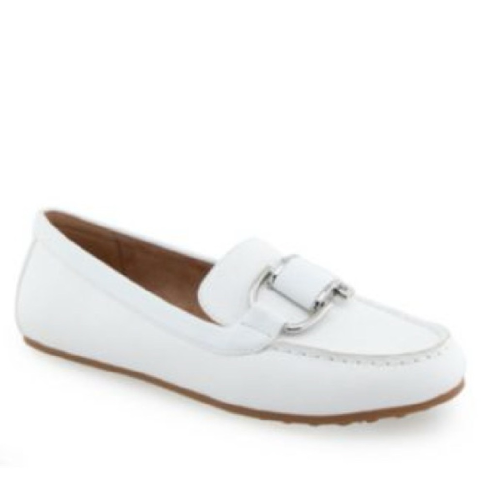 NWT Aerosoles Women's Denver Casual Loafers, Size 8.5, Color:White Polyurethane